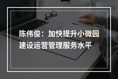 陈伟俊：加快提升小微园建设运营管理服务水平