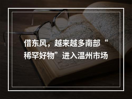 借东风，越来越多南部“稀罕好物”进入温州市场