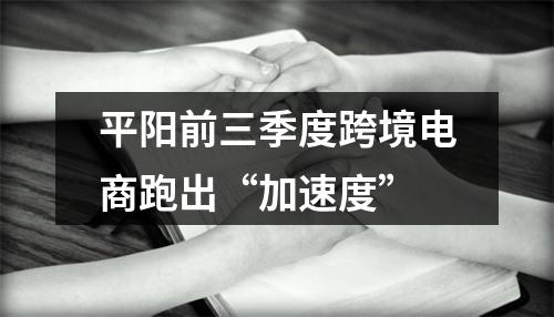 平阳前三季度跨境电商跑出“加速度”