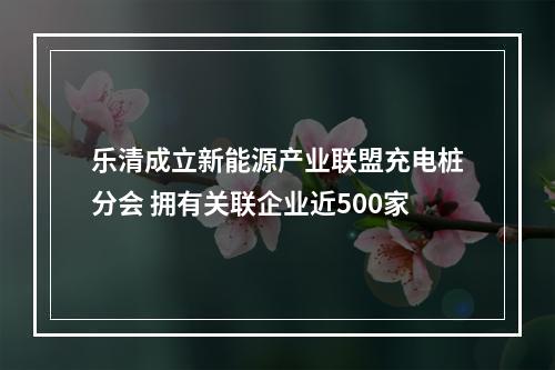 乐清成立新能源产业联盟充电桩分会 拥有关联企业近500家