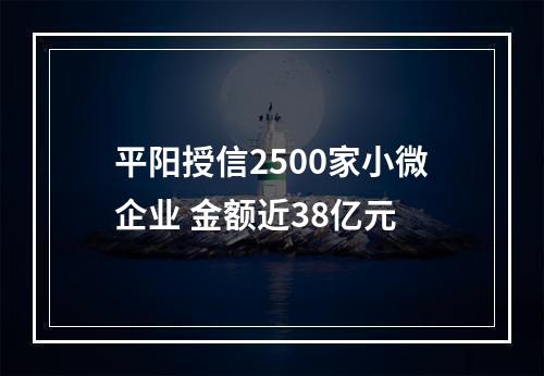 平阳授信2500家小微企业 金额近38亿元