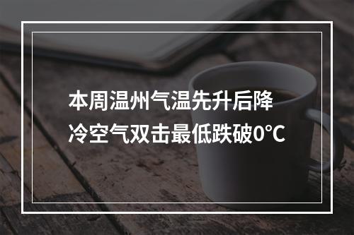 本周温州气温先升后降 冷空气双击最低跌破0℃