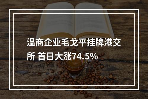 温商企业毛戈平挂牌港交所 首日大涨74.5%