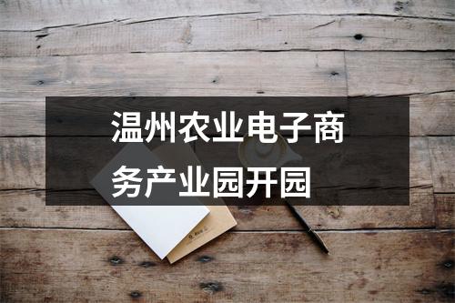 温州农业电子商务产业园开园