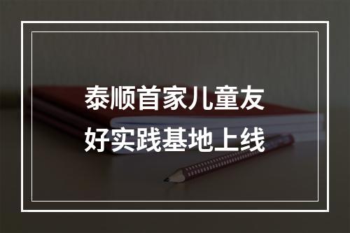 泰顺首家儿童友好实践基地上线