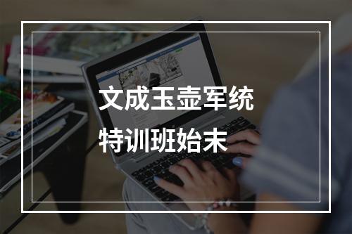 文成玉壶军统特训班始末
