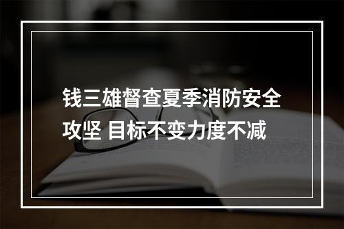 钱三雄督查夏季消防安全攻坚 目标不变力度不减