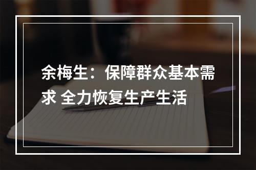 余梅生：保障群众基本需求 全力恢复生产生活