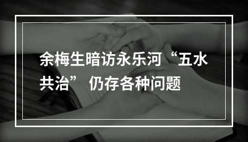 余梅生暗访永乐河“五水共治” 仍存各种问题
