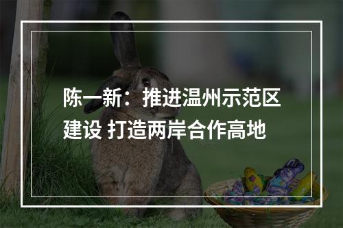 陈一新：推进温州示范区建设 打造两岸合作高地