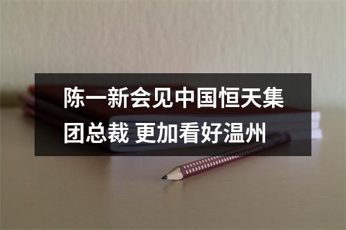 陈一新会见中国恒天集团总裁 更加看好温州