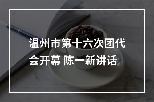 温州市第十六次团代会开幕 陈一新讲话