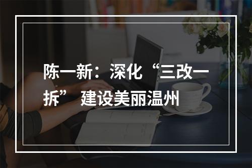 陈一新：深化“三改一拆” 建设美丽温州