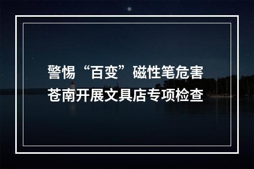 警惕“百变”磁性笔危害 苍南开展文具店专项检查