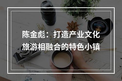 陈金彪：打造产业文化旅游相融合的特色小镇