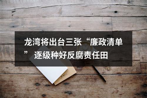 龙湾将出台三张“廉政清单” 逐级种好反腐责任田