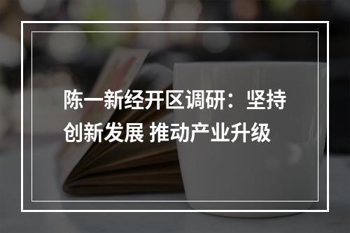 陈一新经开区调研：坚持创新发展 推动产业升级