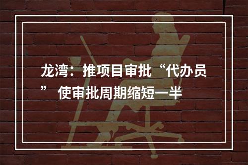 龙湾：推项目审批“代办员” 使审批周期缩短一半
