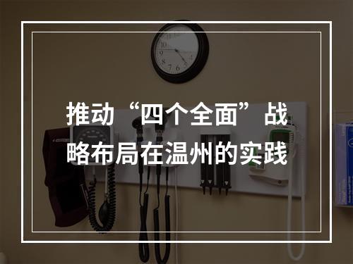 推动“四个全面”战略布局在温州的实践