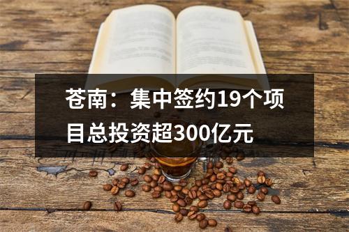 苍南：集中签约19个项目总投资超300亿元