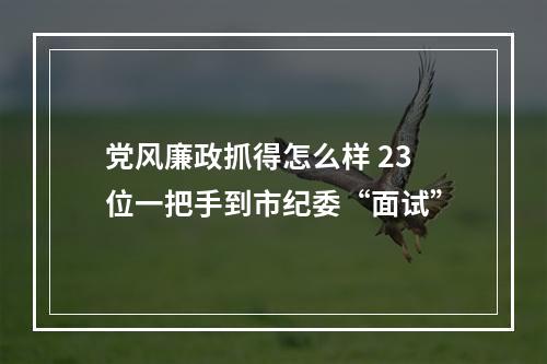 党风廉政抓得怎么样 23位一把手到市纪委“面试”