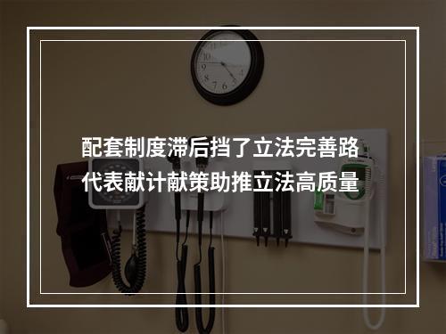 配套制度滞后挡了立法完善路 代表献计献策助推立法高质量