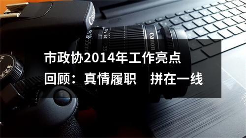 市政协2014年工作亮点回顾：真情履职　拼在一线