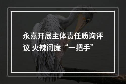 永嘉开展主体责任质询评议 火辣问廉“一把手”