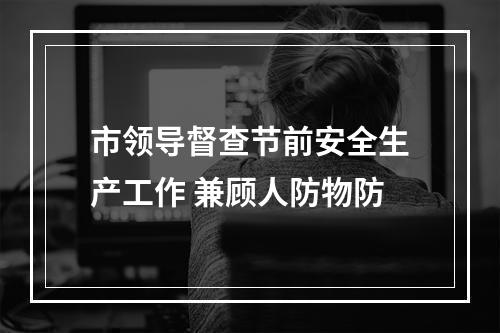 市领导督查节前安全生产工作 兼顾人防物防