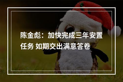 陈金彪：加快完成三年安置任务 如期交出满意答卷