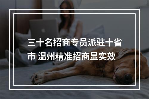 三十名招商专员派驻十省市 温州精准招商显实效