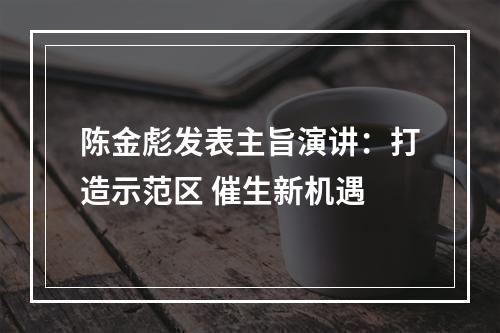 陈金彪发表主旨演讲：打造示范区 催生新机遇