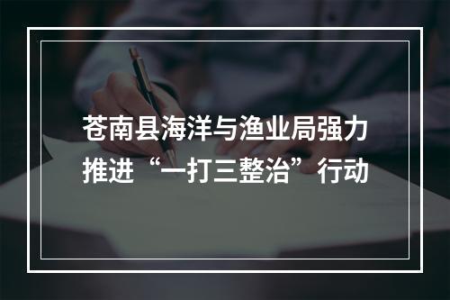 苍南县海洋与渔业局强力推进“一打三整治”行动