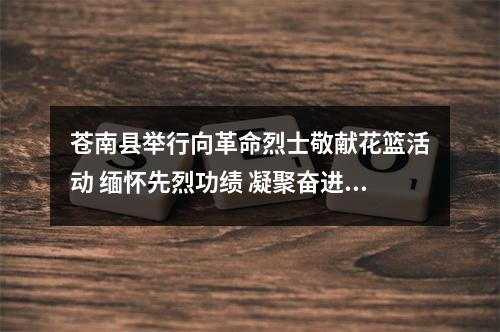 苍南县举行向革命烈士敬献花篮活动 缅怀先烈功绩 凝聚奋进力量