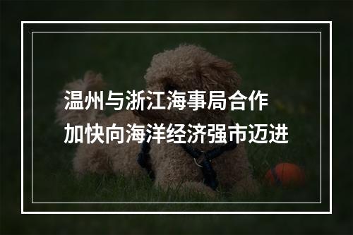 温州与浙江海事局合作 加快向海洋经济强市迈进