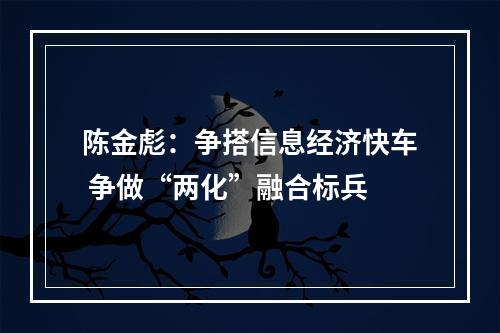 陈金彪：争搭信息经济快车 争做“两化”融合标兵