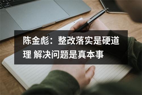 陈金彪：整改落实是硬道理 解决问题是真本事