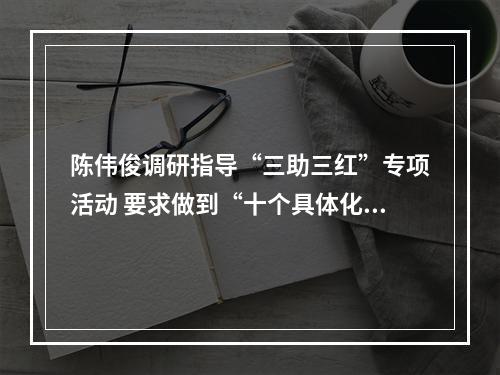 陈伟俊调研指导“三助三红”专项活动 要求做到“十个具体化”