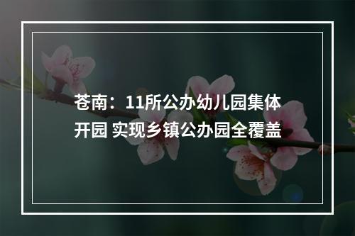 苍南：11所公办幼儿园集体开园 实现乡镇公办园全覆盖