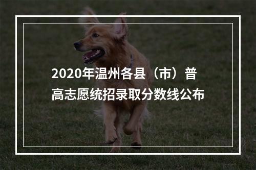 2020年温州各县（市）普高志愿统招录取分数线公布