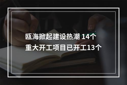 瓯海掀起建设热潮 14个重大开工项目已开工13个
