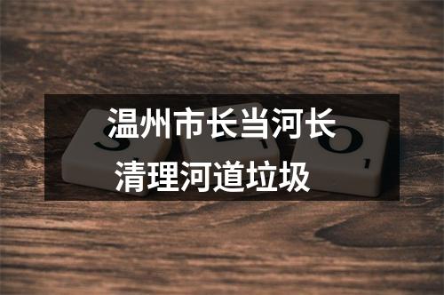温州市长当河长 清理河道垃圾