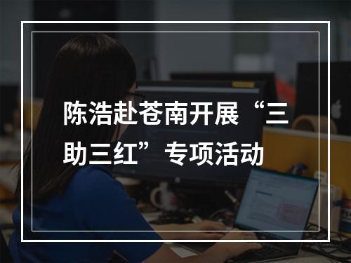 陈浩赴苍南开展“三助三红”专项活动