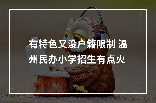 有特色又没户籍限制 温州民办小学招生有点火