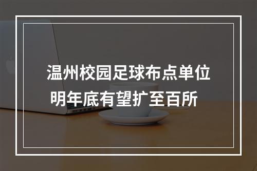 温州校园足球布点单位 明年底有望扩至百所