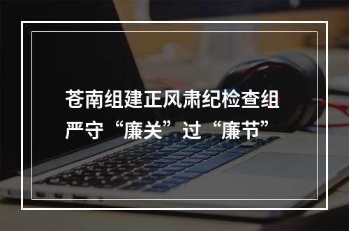 苍南组建正风肃纪检查组 严守“廉关”过“廉节”