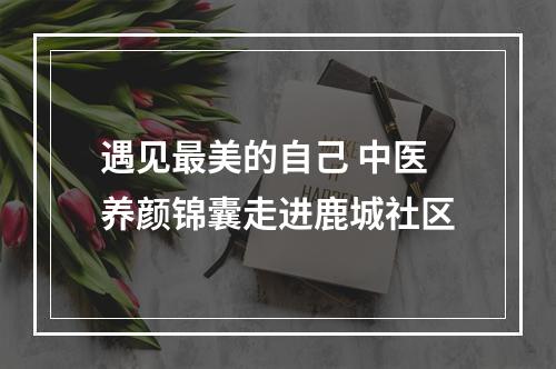 遇见最美的自己 中医养颜锦囊走进鹿城社区