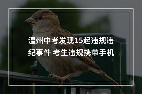 温州中考发现15起违规违纪事件 考生违规携带手机