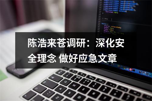 陈浩来苍调研：深化安全理念 做好应急文章