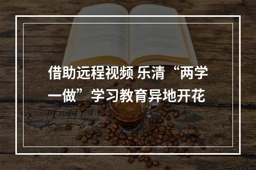 借助远程视频 乐清“两学一做”学习教育异地开花